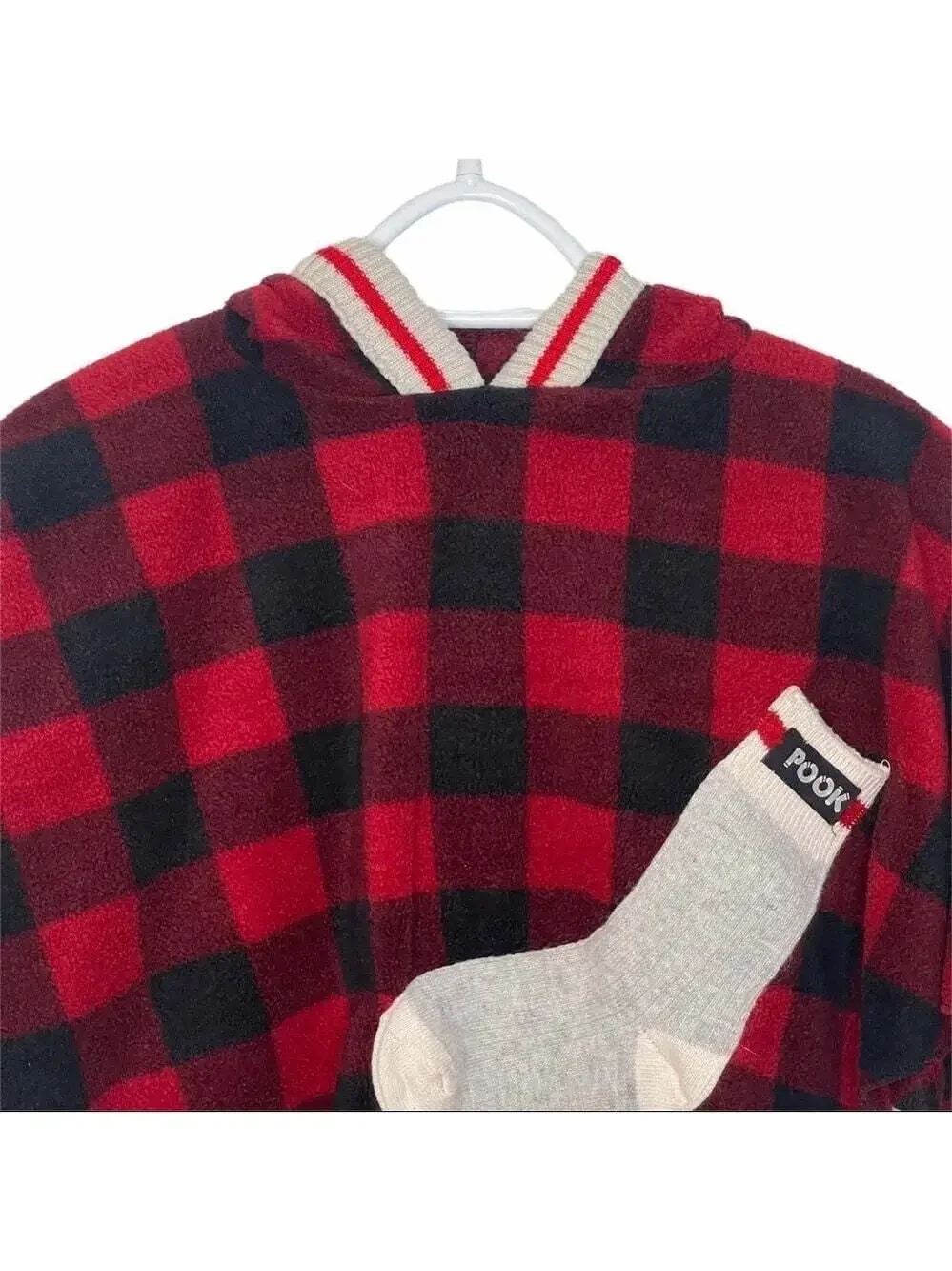 Pook Pookie Hooded Poncho Red Plaid Toddler Youth Polar Fleece Cape Medium